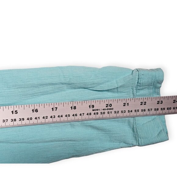 Bandolino | Long Sleeve Blouse | Women's | XL | Aqua/Turquoise | Pintuck Placket - Picture 7 of 10